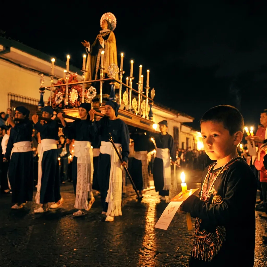 Candelabro con velas encendidas en una iglesia